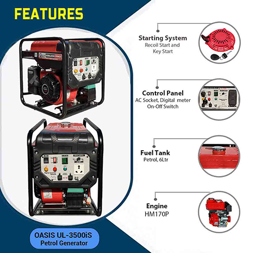 3.5 KVA Genset ,Recoil Start & Self Start ,Oasis UL-3500is