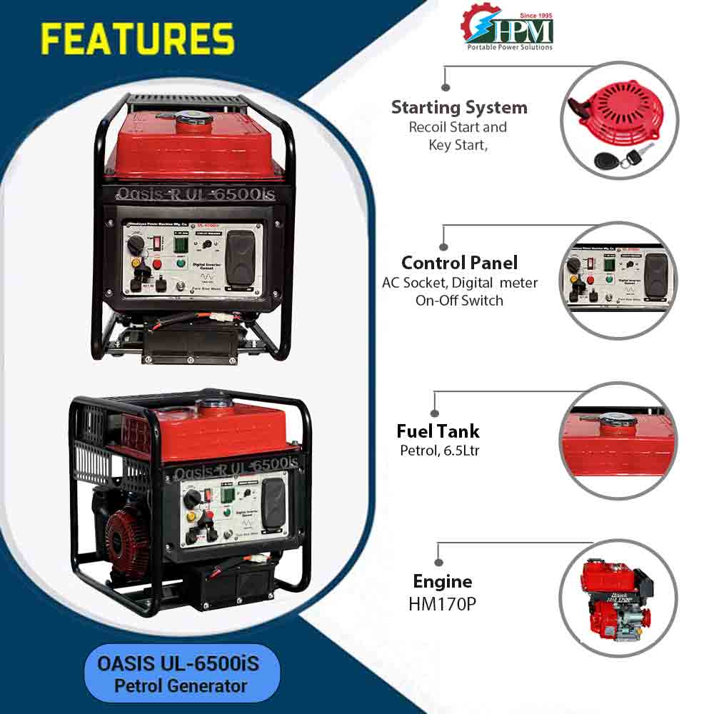 Recoil Start & Self Start ,5.5 KVA Genset ,Oasis UL-6500is