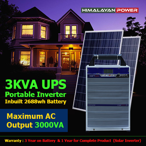 3KVA Portable Light weight . solar.  lithium UPS Inverter Model .UPS-3000W